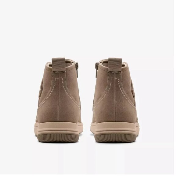 Clarks Women’s Breeze Cora Ankle Boots Dark Taupe Size 10 Comfort Slip-On Shoes - Picture 3 of 5